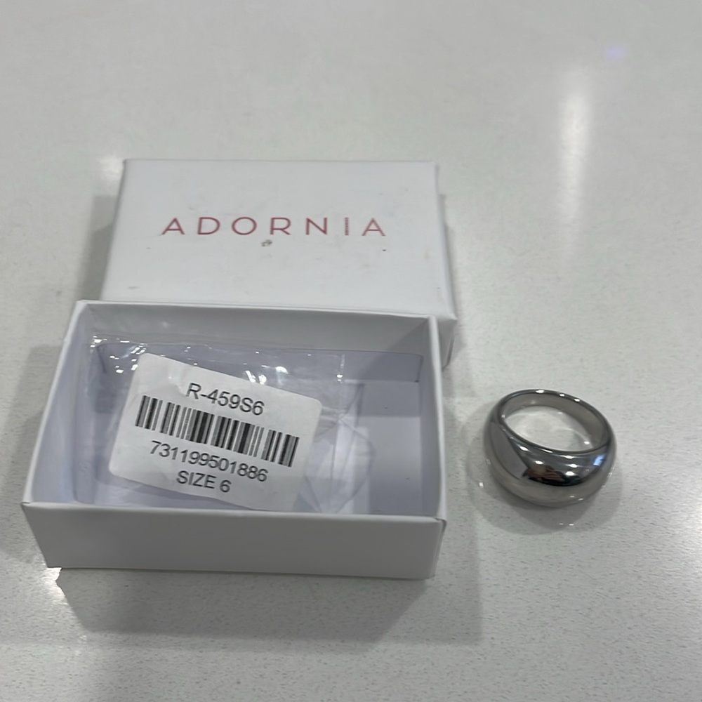 ADORNIA REAL WHITE GOLD PLATED RING - Picture 3 of 3